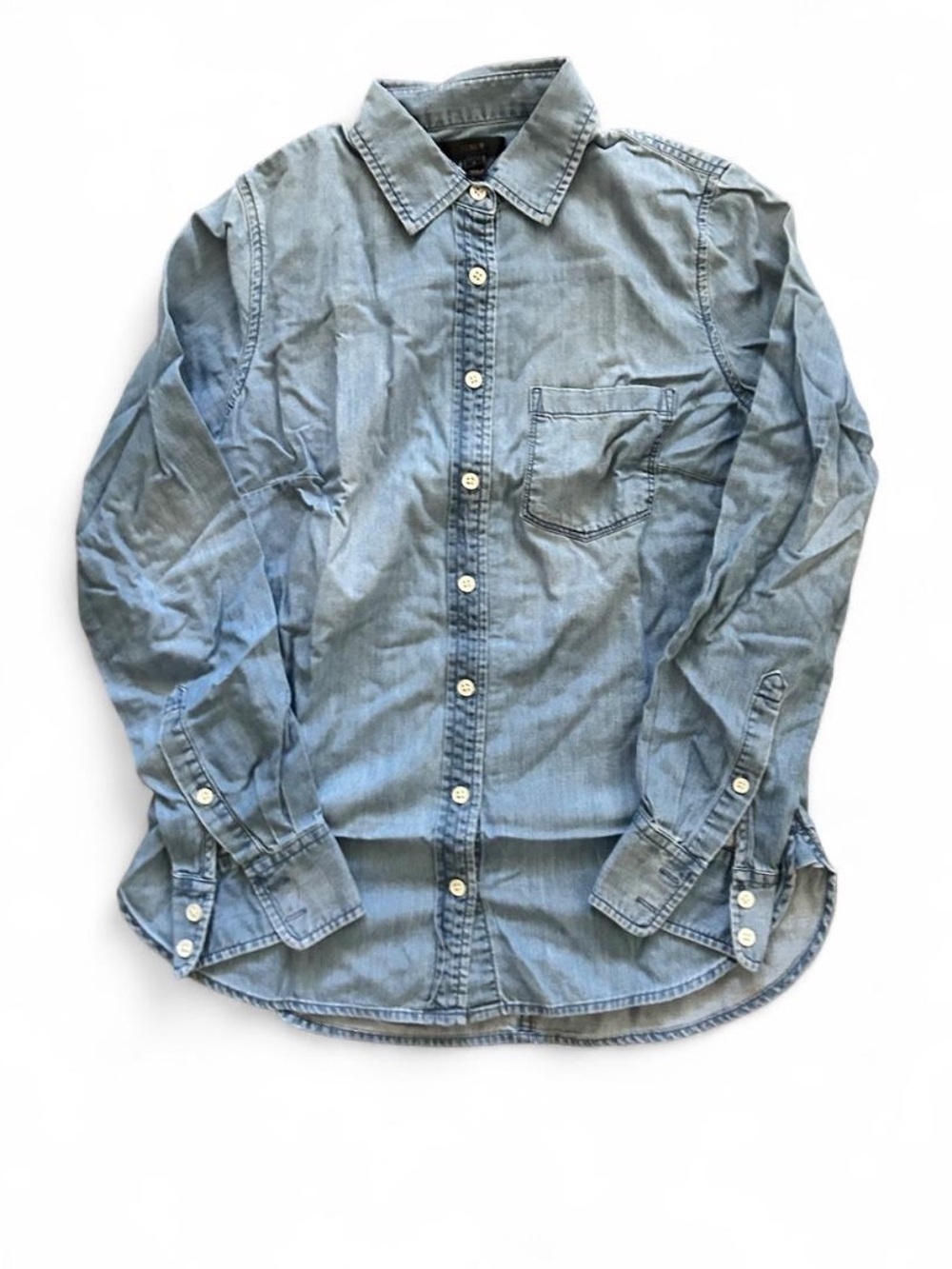 J. Crew Light Blue Denim Button-Down Shirt Women’s Size 0